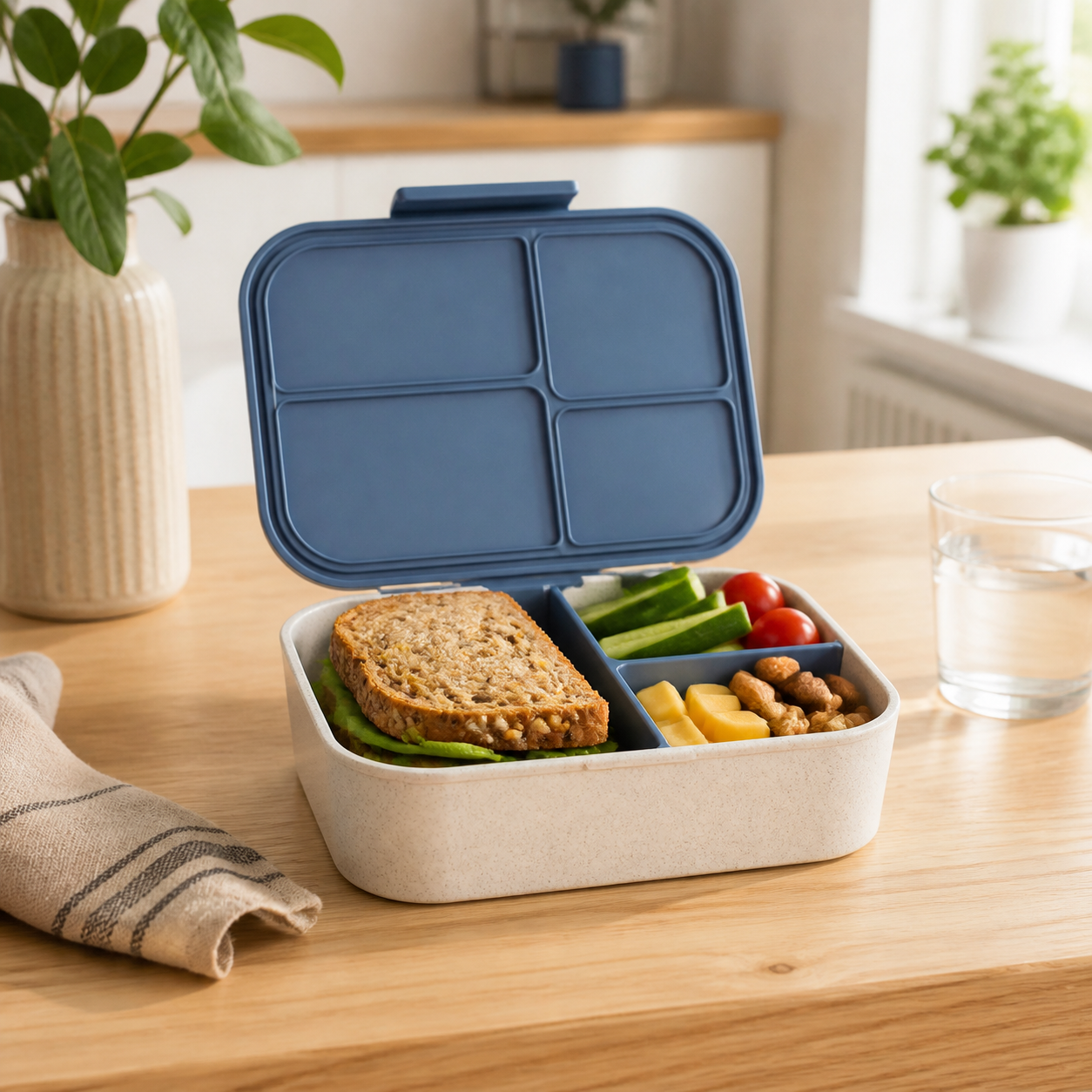 Duurzame lunchbox met vakjes