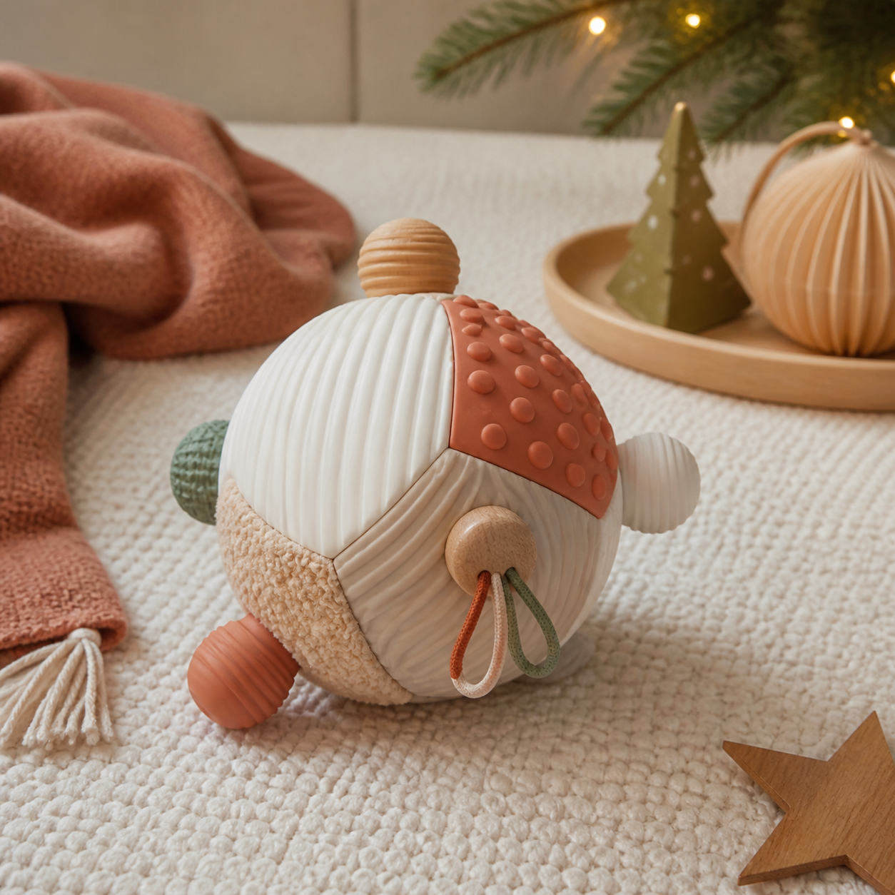Sensorische bal voor thuis en onderweg · Kerst voor een kind