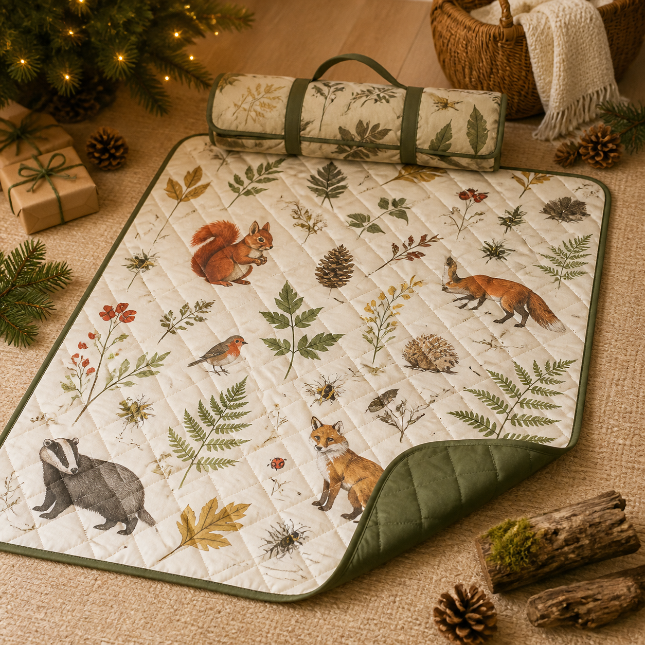 Picknickkleed om de natuur te ontdekken · Kerst voor een kind