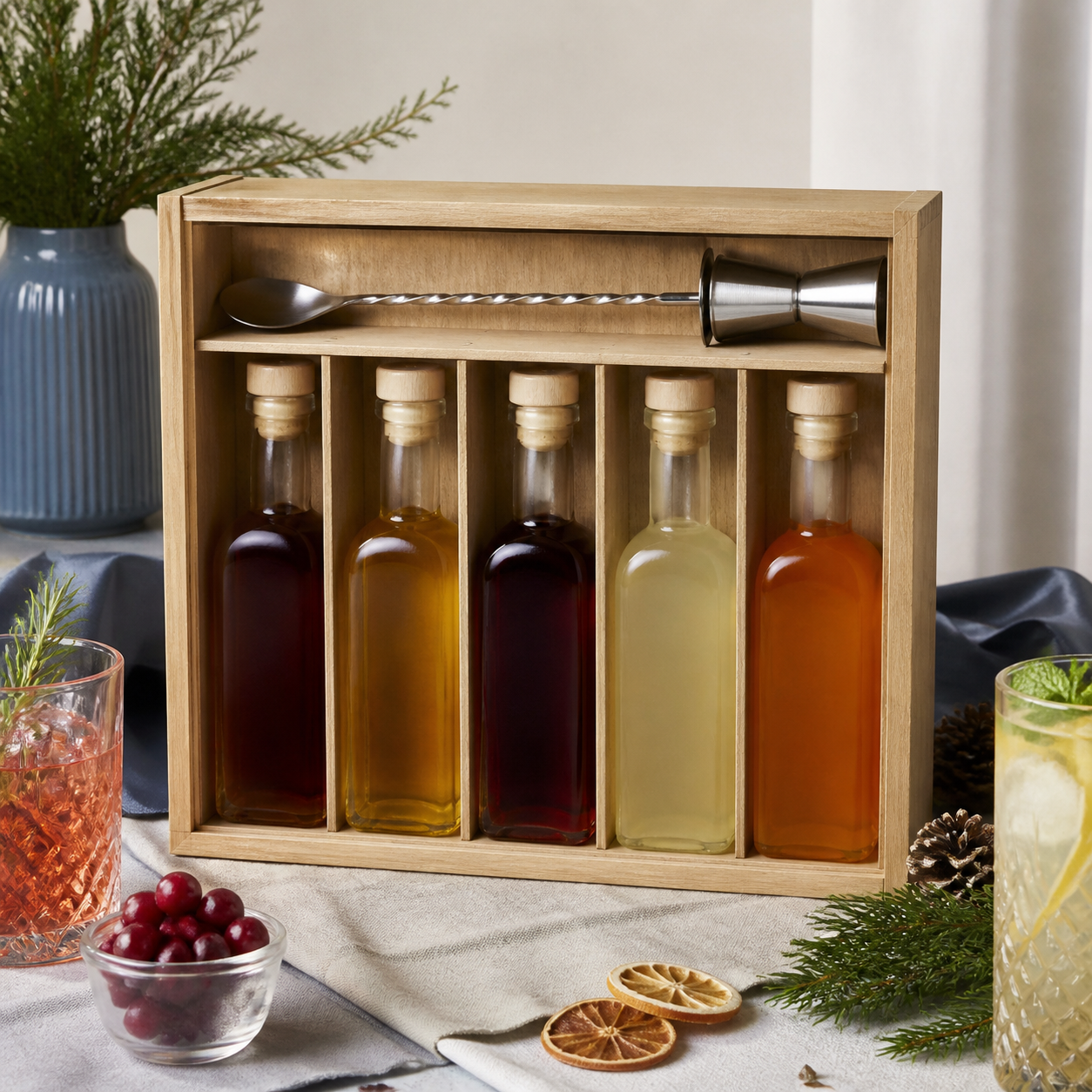 Siroopset om nieuwe drankjes te mixen · Kerst voor je partner