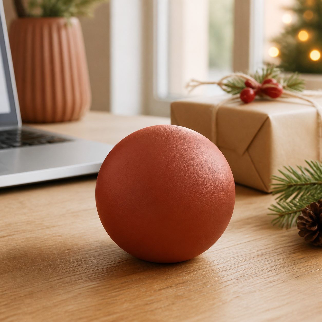 Stressbal als klein teamcadeau · Kerst voor een collega