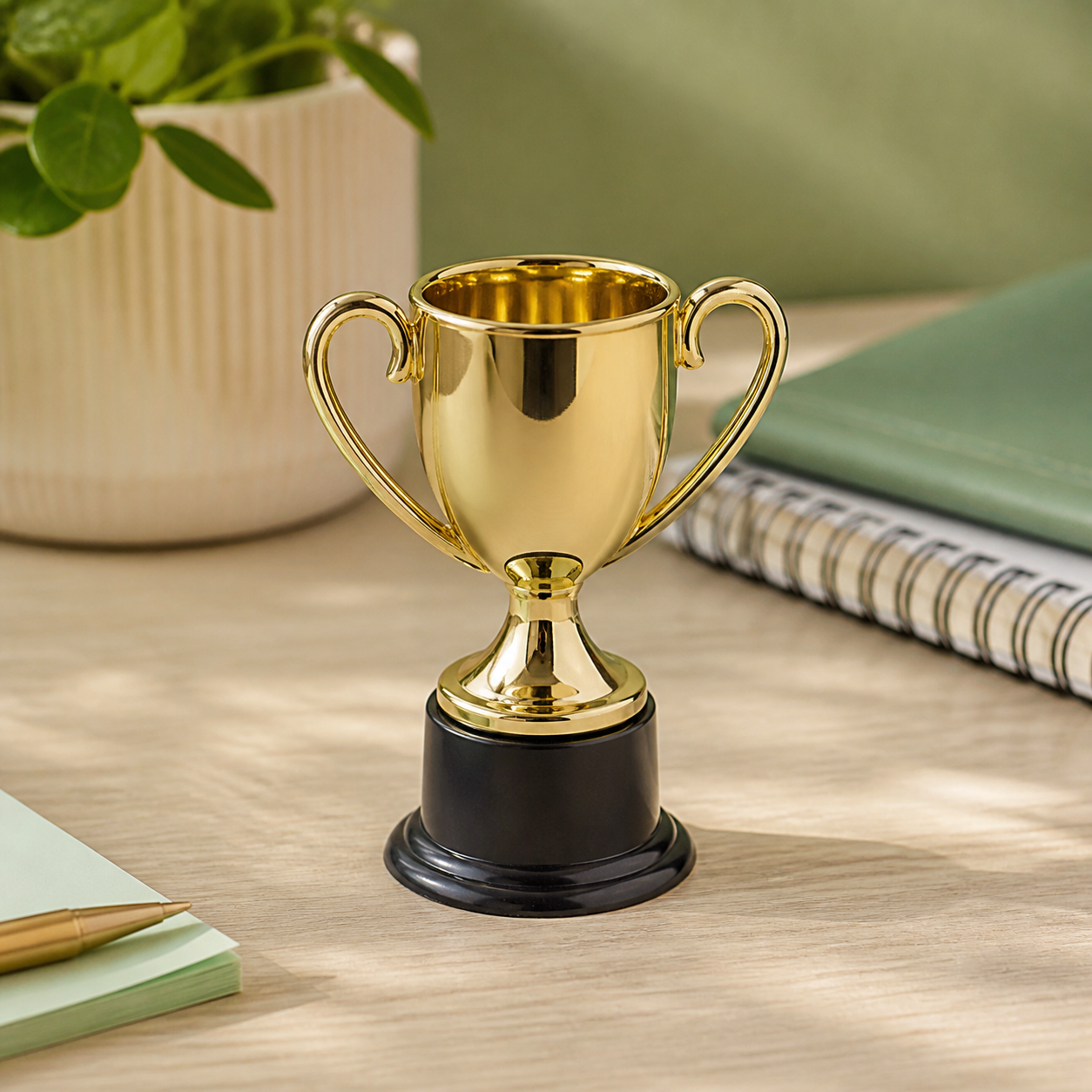 Mini trofee om het bureau op te vrolijken · Verjaardag voor een collega