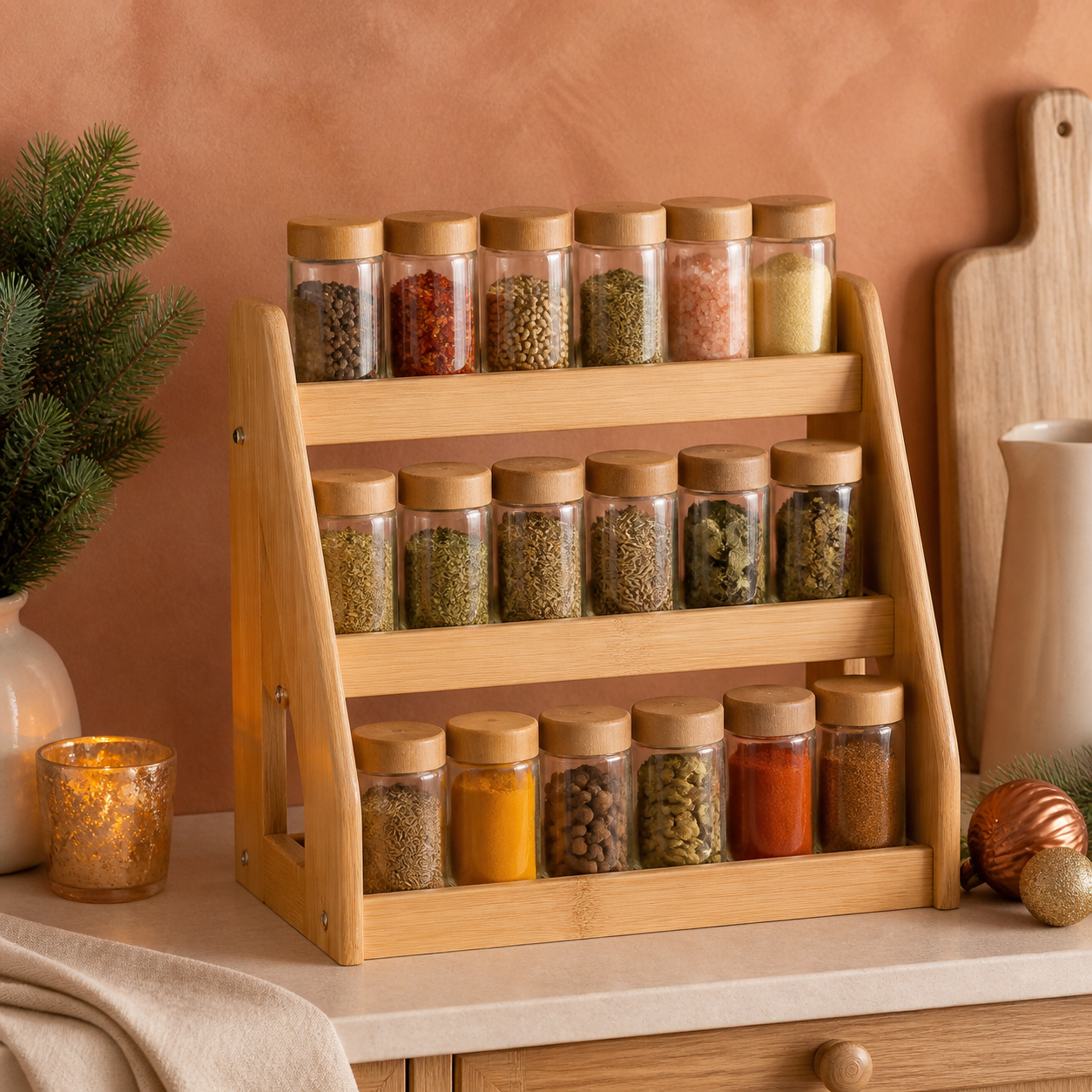 Kruidenrek om nieuwe recepten te proberen · Kerst voor een ouder