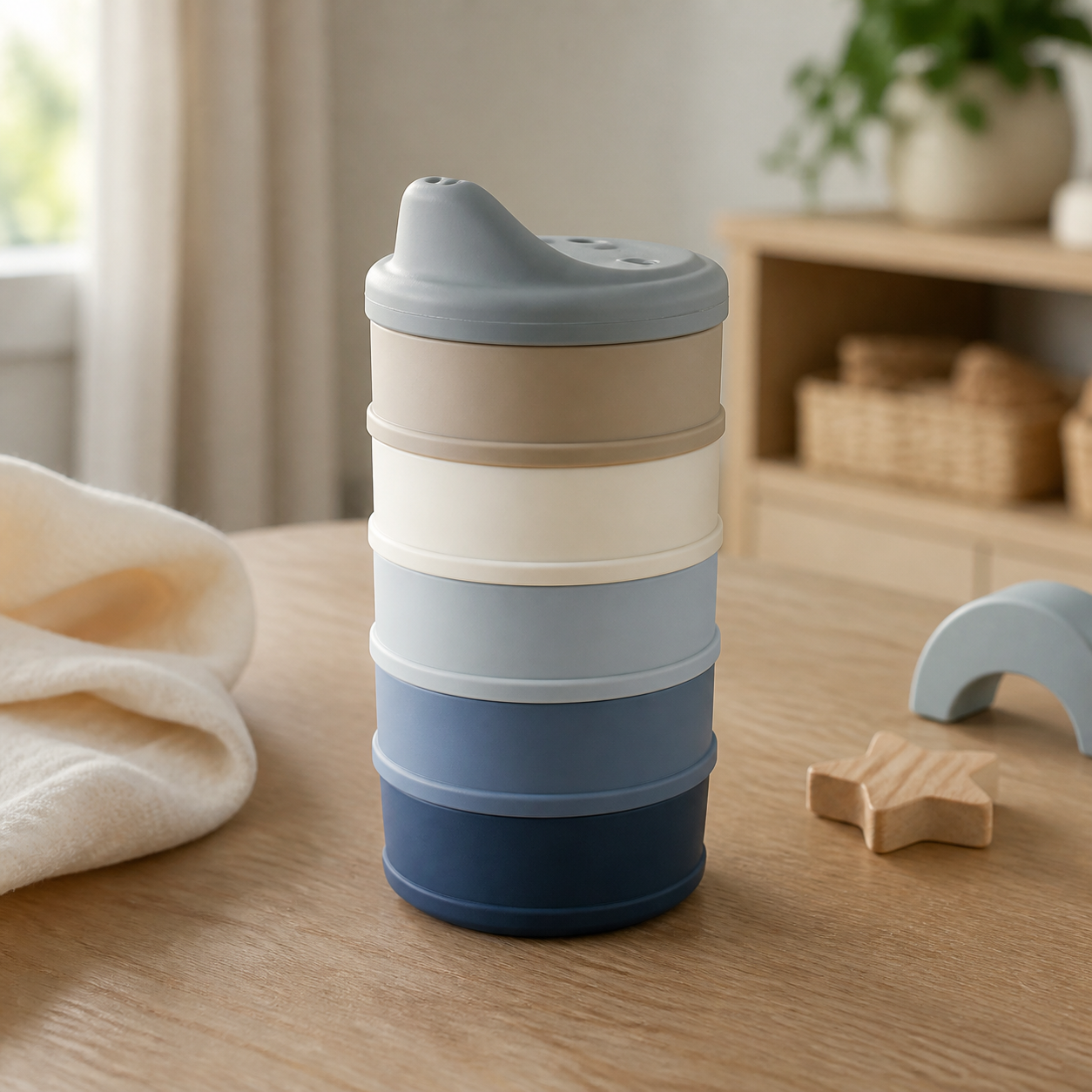 Stapelbeker voor zelfstandig drinken · Verjaardag voor familie