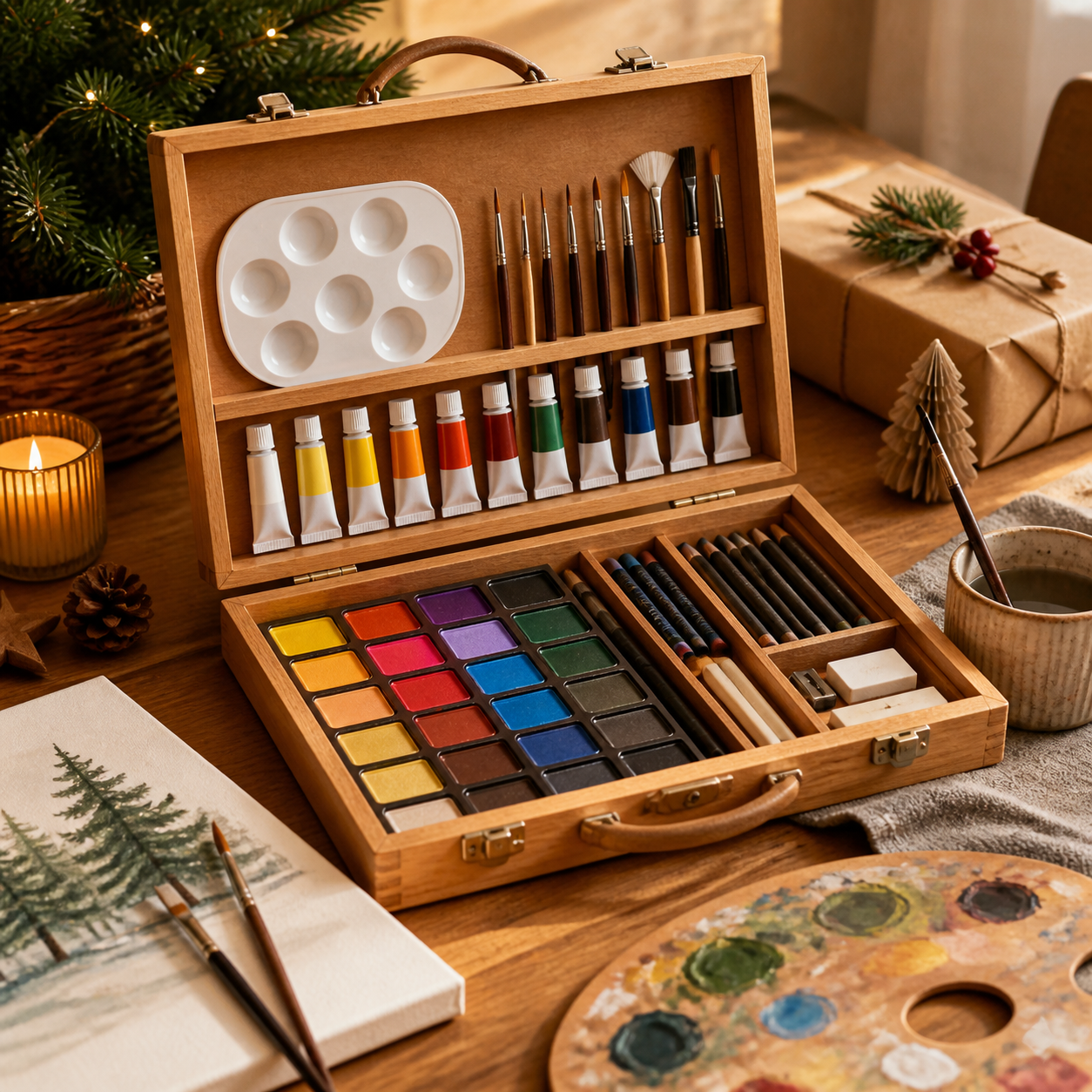 Verfset voor creatieve middagen · Kerst voor familie
