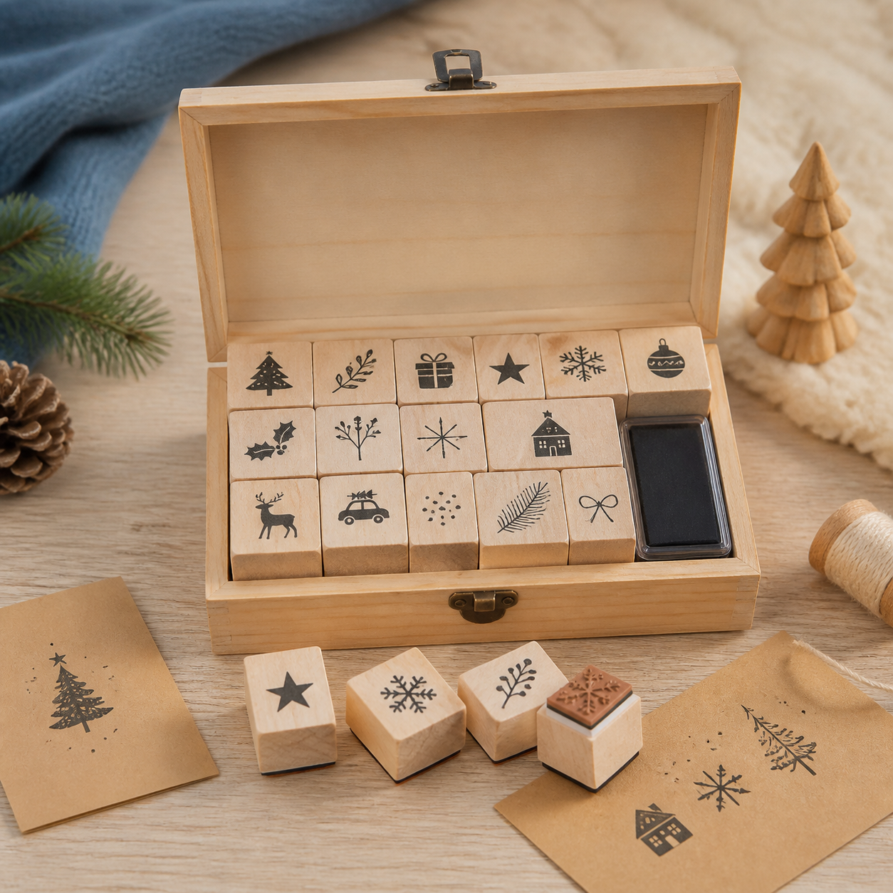 Stempeldoos voor creatieve middagen · Kerst voor familie