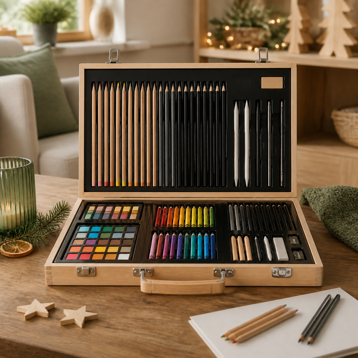 Tekenkoffer voor creatieve middagen · Kerst voor familie