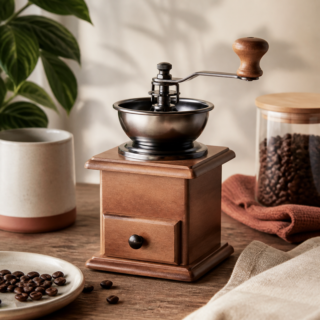 Koffiemolen als warm verwenmoment · Bedankje voor een ouder