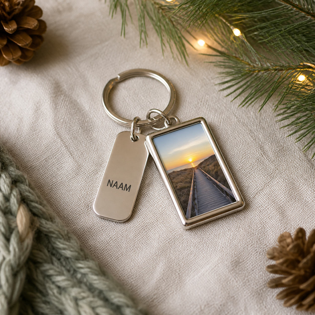 Sleutelhanger met naam of eigen foto · Kerst voor je partner