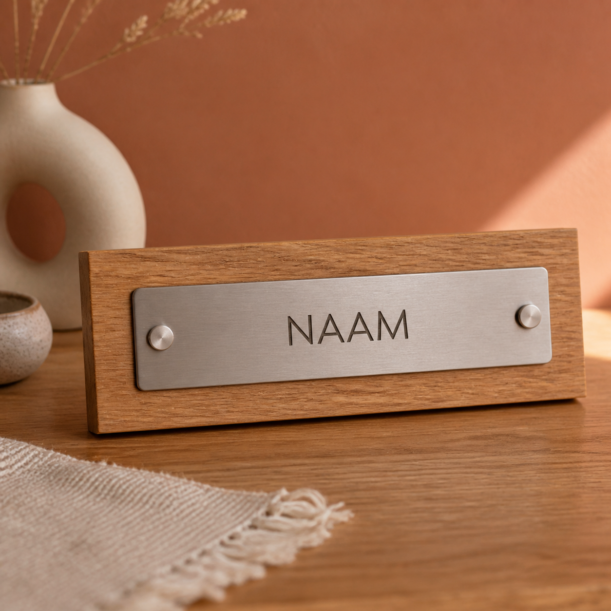 Naamplaatje als uniek gebaar · Bedankje voor je partner