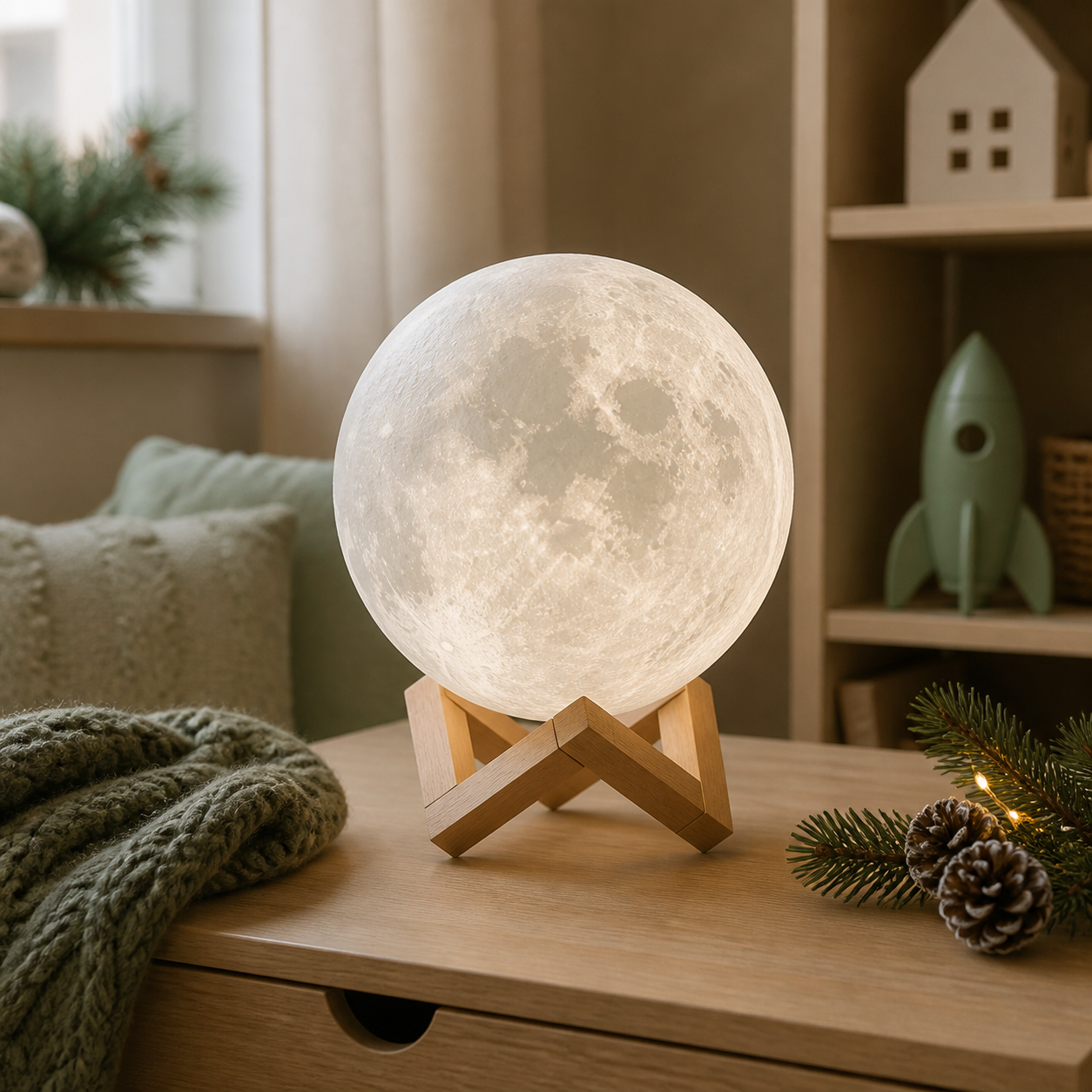 Maanlamp voor nieuwsgierige kinderen · Kerst voor een kind