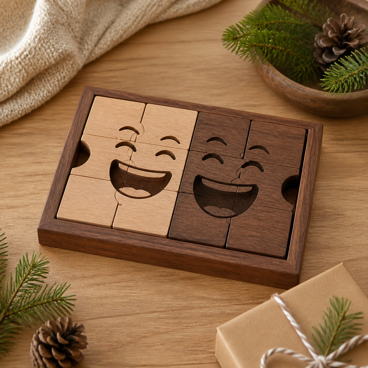 Puzzelspel om samen te lachen · Kerst voor een vriend