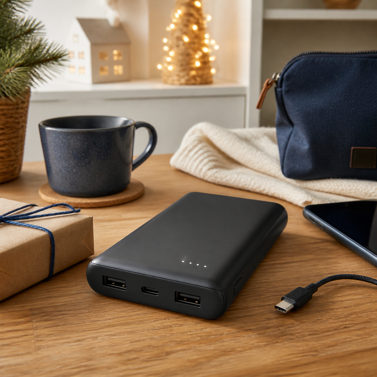 Powerbank voor thuis en onderweg · Kerst voor een vriend