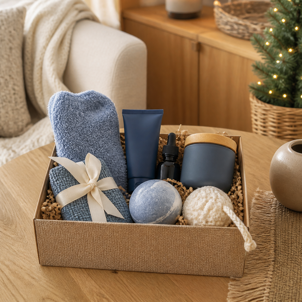 Verzorgingsbox voor een rustig selfcaremoment · Kerst voor je partner
