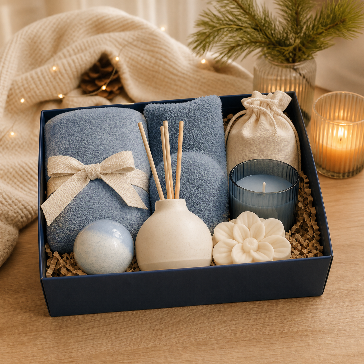 Verzorgingsbox om thuis te vertragen · Kerst voor je partner