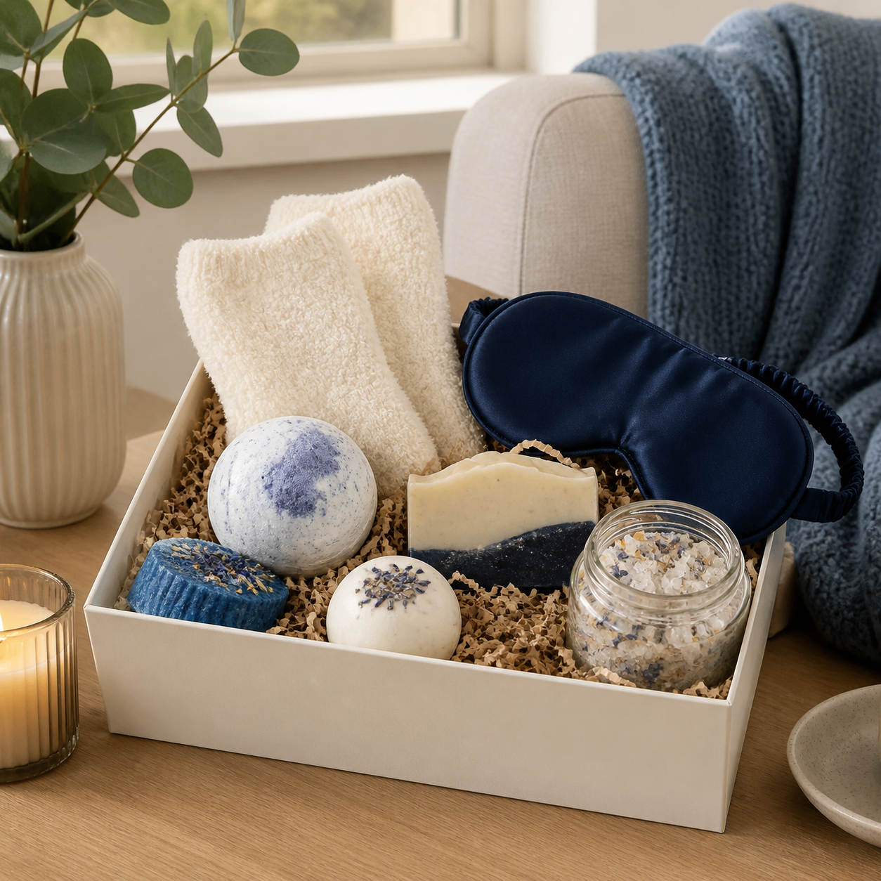 Verzorgingsbox voor een avond ontspannen · Verjaardag voor een ouder