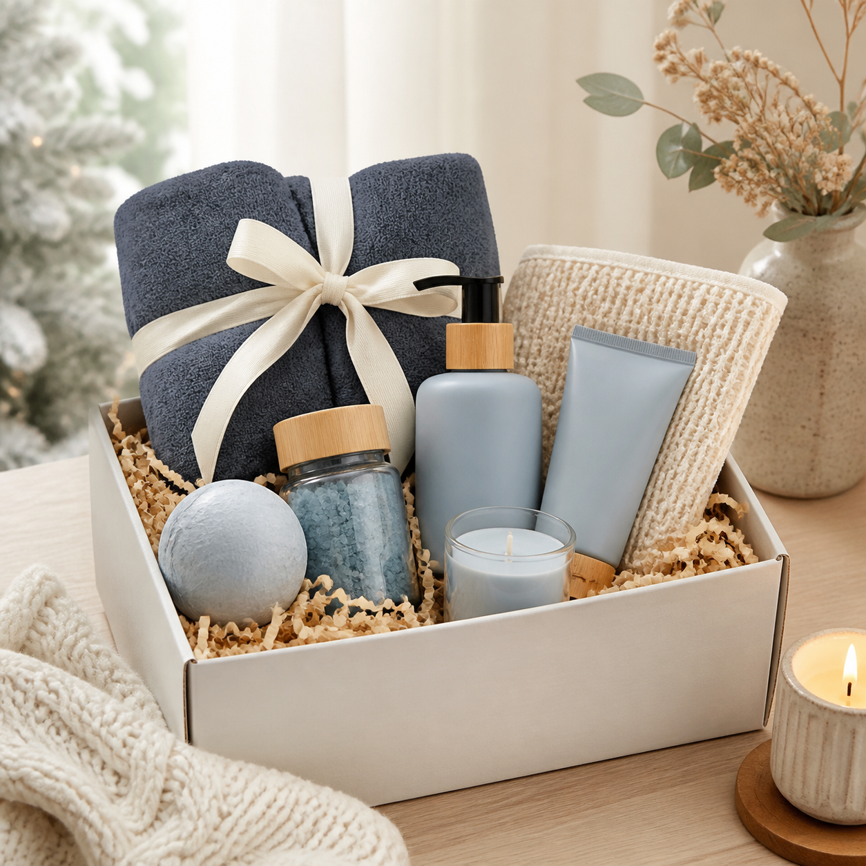 Verzorgingsbox voor een rustig selfcaremoment · Kerst voor een ouder
