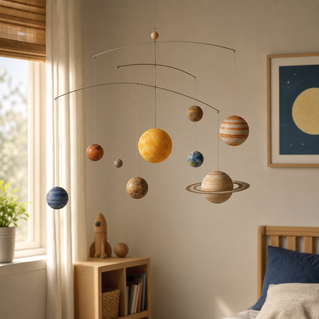 Planeetmobiel voor een kamer vol sterren · Sinterklaas voor een kind