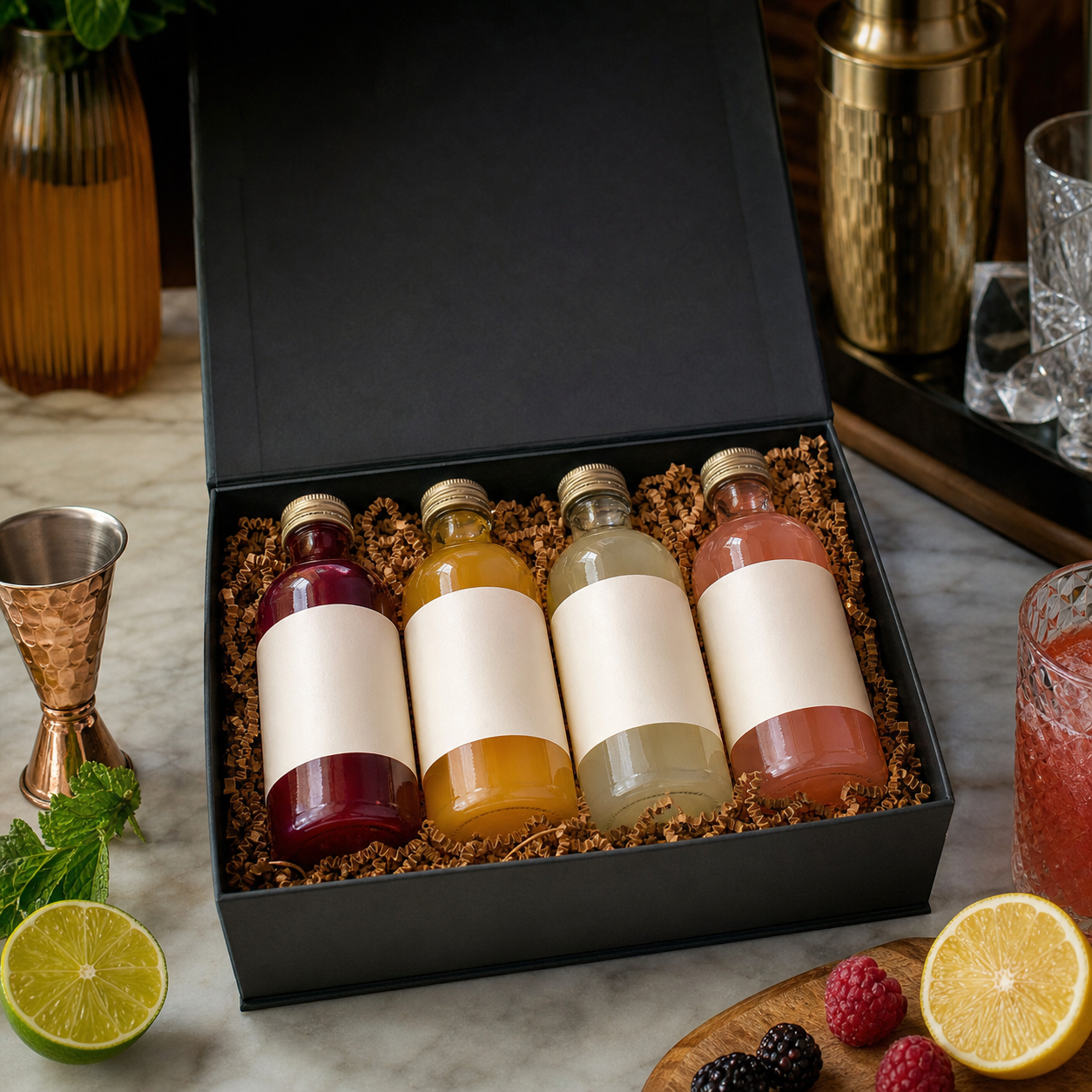 Siroopset voor een feestelijke borrel · Verjaardag voor je partner